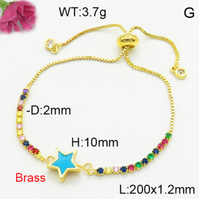 Brass Enamal Bracelet F3B404552vbll-L017