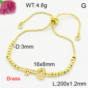 Brass Micro Pave Bracelet F3B404558vbll-L017