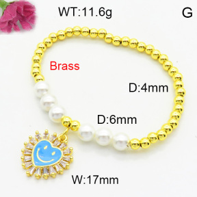 Brass Enamal Bracelet F3B404562bhia-L017
