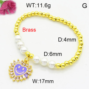 Brass Enamal Bracelet F3B404563bhia-L017