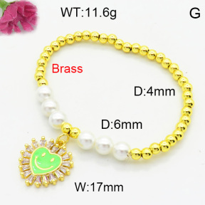 Brass Enamal Bracelet F3B404564bhia-L017