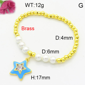 Brass Enamal Bracelet F3B404565bhbl-L017