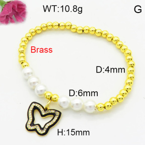 Brass Enamal Bracelet F3B404566bhbl-L017