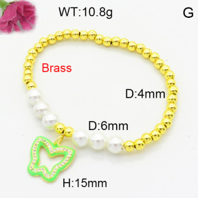 Brass Enamal Bracelet F3B404569bhbl-L017