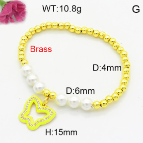 Brass Enamal Bracelet F3B404570bhbl-L017