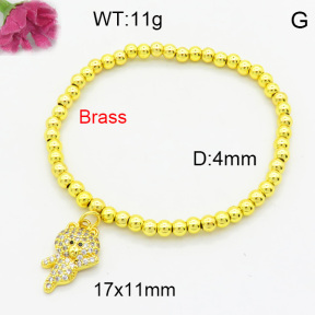 Brass Micro Pave Bracelet F3B404576bbml-L017