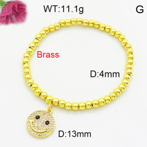 Brass Micro Pave Bracelet F3B404577bbml-L017