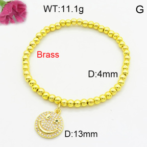 Brass Micro Pave Bracelet F3B404578bbml-L017
