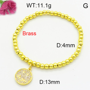 Brass Micro Pave Bracelet F3B404579vbmb-L017