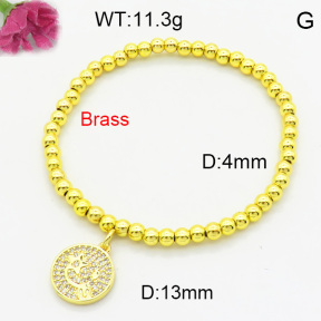 Brass Micro Pave Bracelet F3B404580vbmb-L017