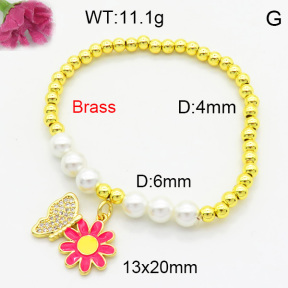 Brass Enamal Bracelet F3B404583bhva-L017