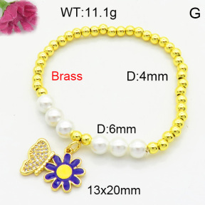 Brass Enamal Bracelet F3B404584bhva-L017