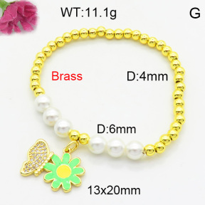 Brass Enamal Bracelet F3B404585bhva-L017