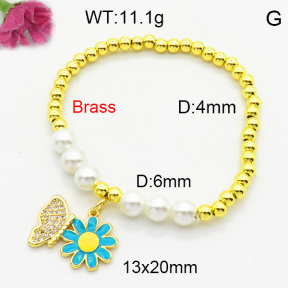 Brass Enamal Bracelet F3B404586bhva-L017