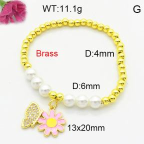 Brass Enamal Bracelet F3B404587bhva-L017