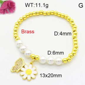Brass Enamal Bracelet F3B404588bhva-L017