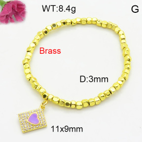 Brass Enamal Bracelet F3B404591vbpb-L017