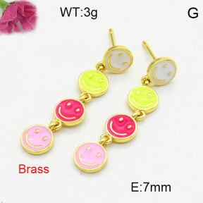 Brass Dangle Earring F3E300317bbov-L017