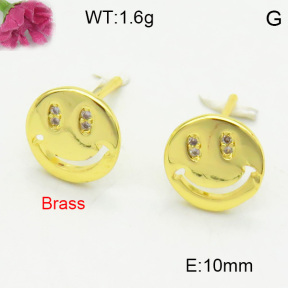Brass Micro Pave Stud Earring F3E402431ablb-L017