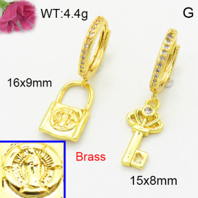 Brass Stone Dangle Earring F3E402437vbnl-L017