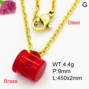 Brass Necklaces F3N200098avja-L017