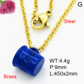 Brass Necklaces F3N200099avja-L017
