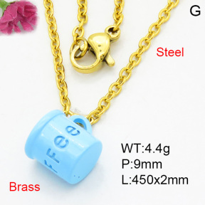 Brass Necklaces F3N200101avja-L017