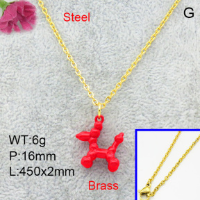 Brass Necklaces F3N200109avja-L017
