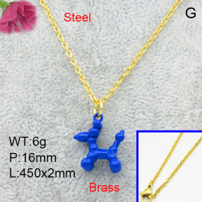 Brass Necklaces F3N200111avja-L017