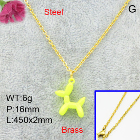 Brass Necklaces F3N200116avja-L017