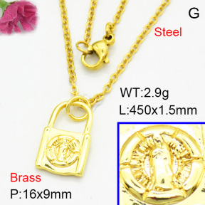 Brass Necklaces F3N200120vaia-L017