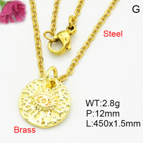 Brass Necklaces F3N200122vaia-L017