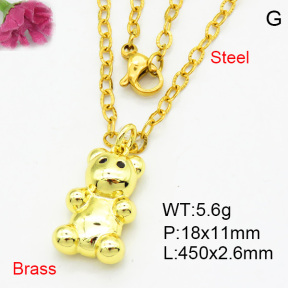Brass Necklaces F3N200123vail-L017