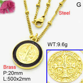 Brass Necklaces F3N300367aajl-L017