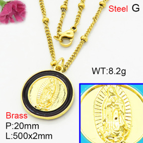Brass Necklaces F3N300371aajl-L017