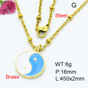 Brass Necklaces F3N300378vail-L017