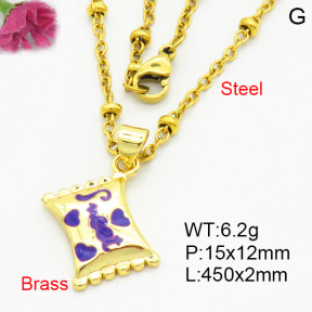 Brass Necklaces F3N300390vail-L017