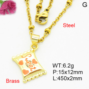 Brass Necklaces F3N300394vail-L017