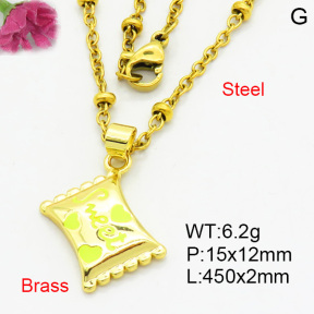 Brass Necklaces F3N300395vail-L017