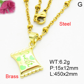 Brass Necklaces F3N300396vail-L017