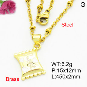 Brass Necklaces F3N300397vail-L017