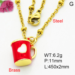 Brass Necklaces F3N300398avja-L017
