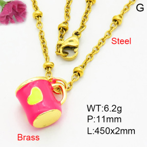 Brass Necklaces F3N300399avja-L017