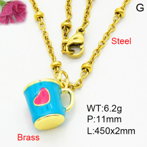 Brass Necklaces F3N300400avja-L017
