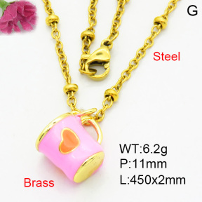 Brass Necklaces F3N300401avja-L017
