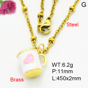 Brass Necklaces F3N300402avja-L017