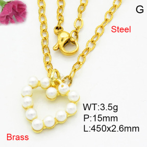 Brass Necklaces F3N300410vbmb-L017