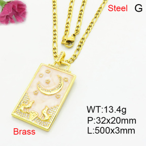 Brass Micro Pave Necklaces F3N403758vbnb-L017