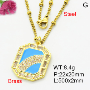 Brass Micro Pave Necklaces F3N403768vbmb-L017