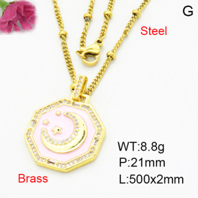 Brass Micro Pave Necklaces F3N403773vbmb-L017